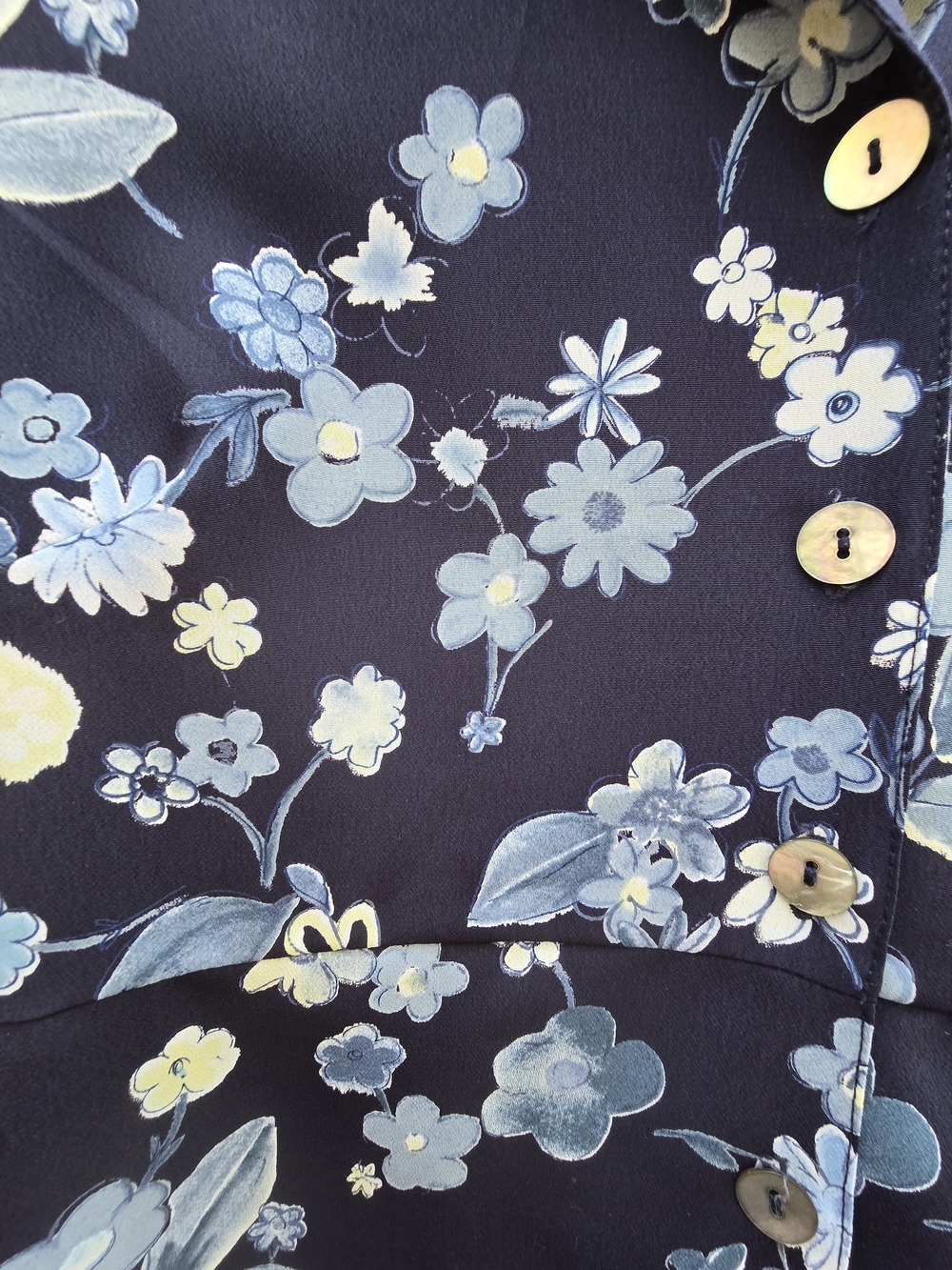 Vintage All That Jazz Navy Floral Button-Front Dress 11/12 - Picture 5 of 11